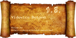 Vidovics Botond névjegykártya